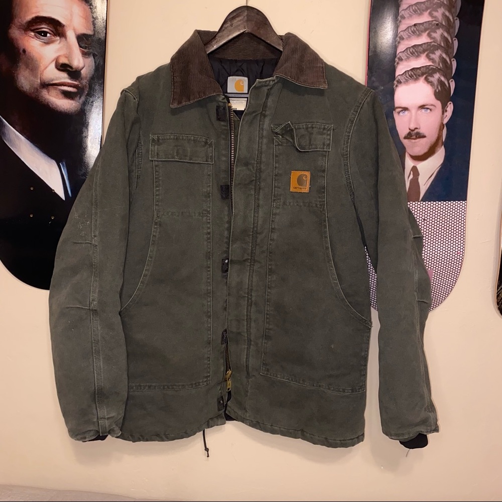 Vintage 90s Carhartt Detroit Dark Green Jacket